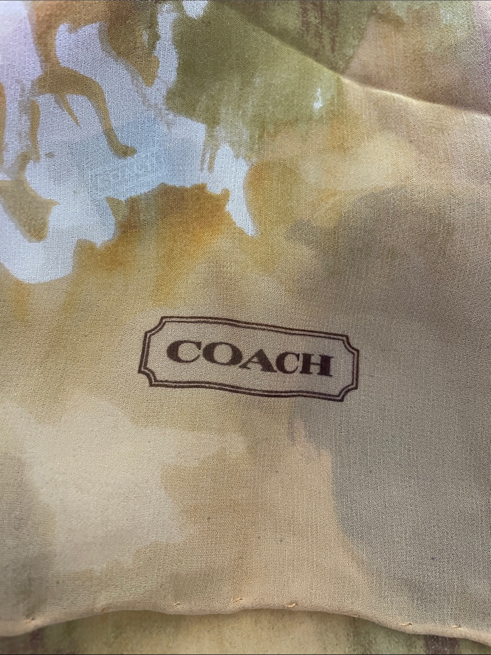 Extra Large COACH 100% SILK Floral Scarf - Picture 5 of 9